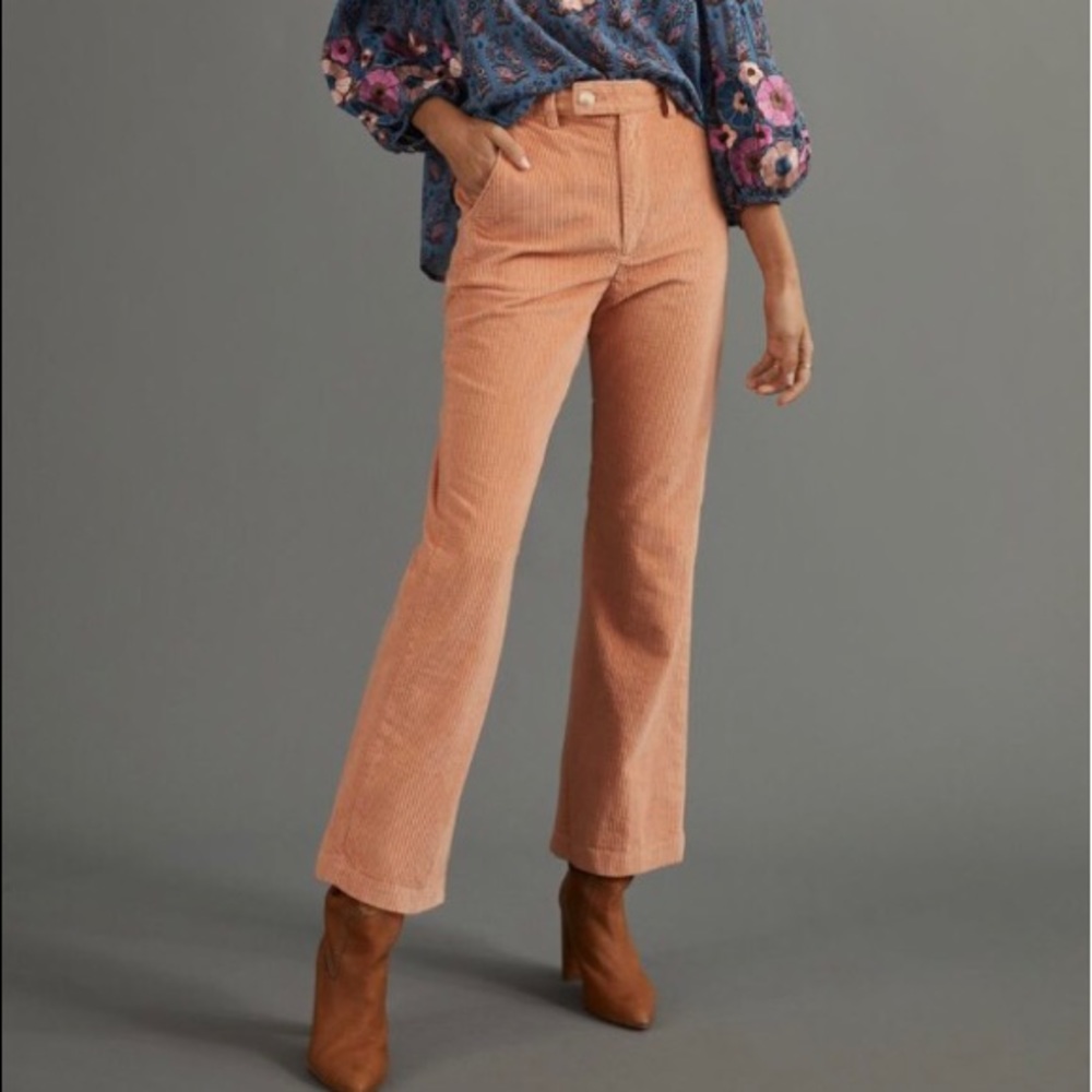 Anthropologie Levi’s Corduroy Pants Size 29 Math Club Cropped NWT pink/peach